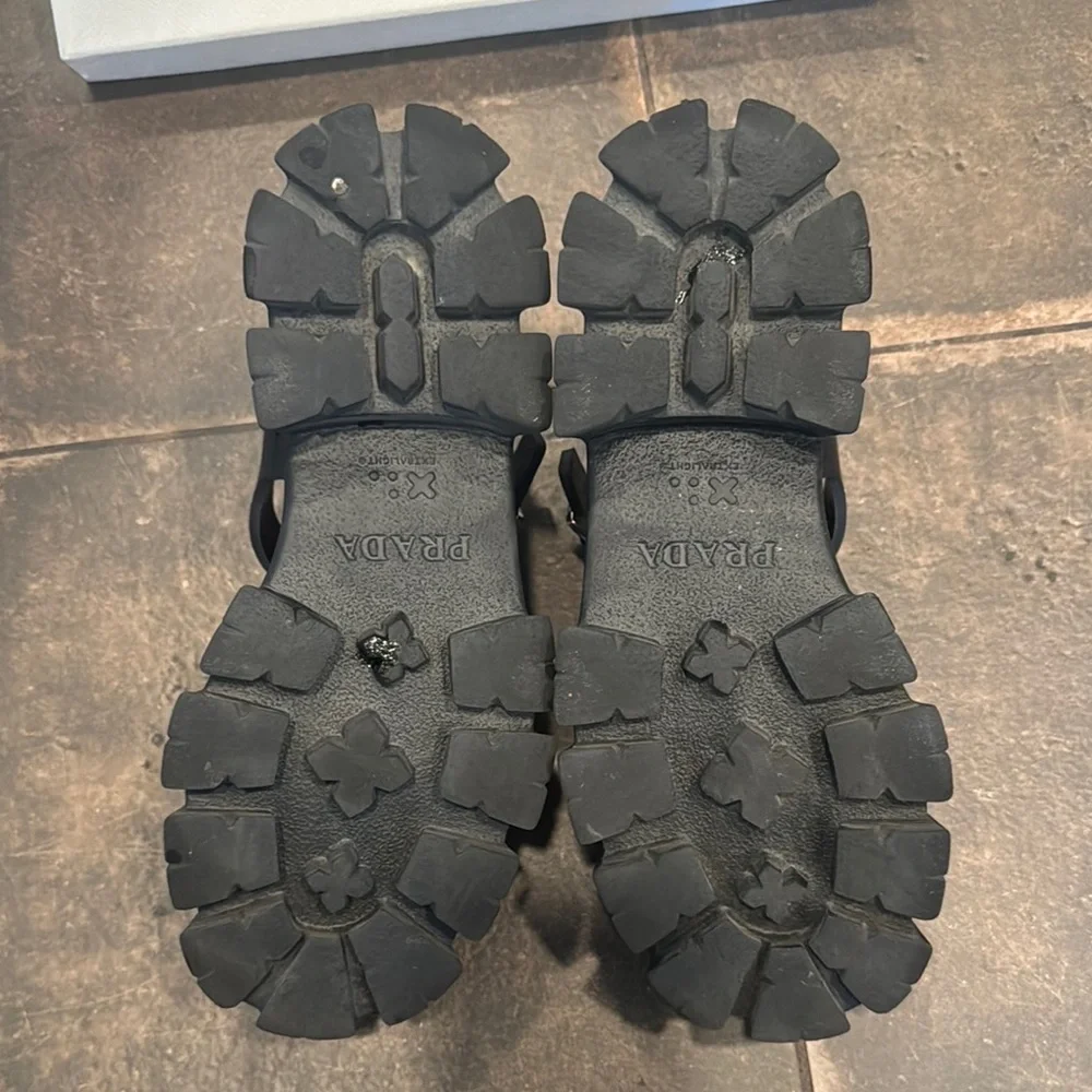 Prada Black Monolith Sandals - Picture 3 of 4